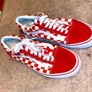 Red & White Checker Vans Size 6.5